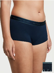 Panti Victoria Secret Logo algodon Boyshort Azul - L